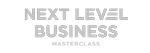 Logo Schriftzug Next Level Business Masterclass helles grau